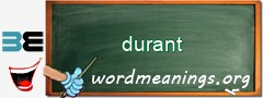WordMeaning blackboard for durant